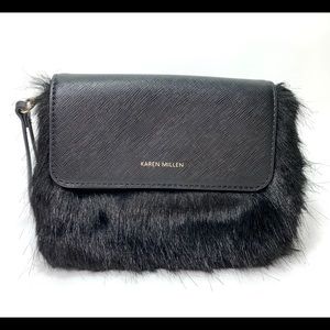 Karen Millen Faux Fur clutch wristlet